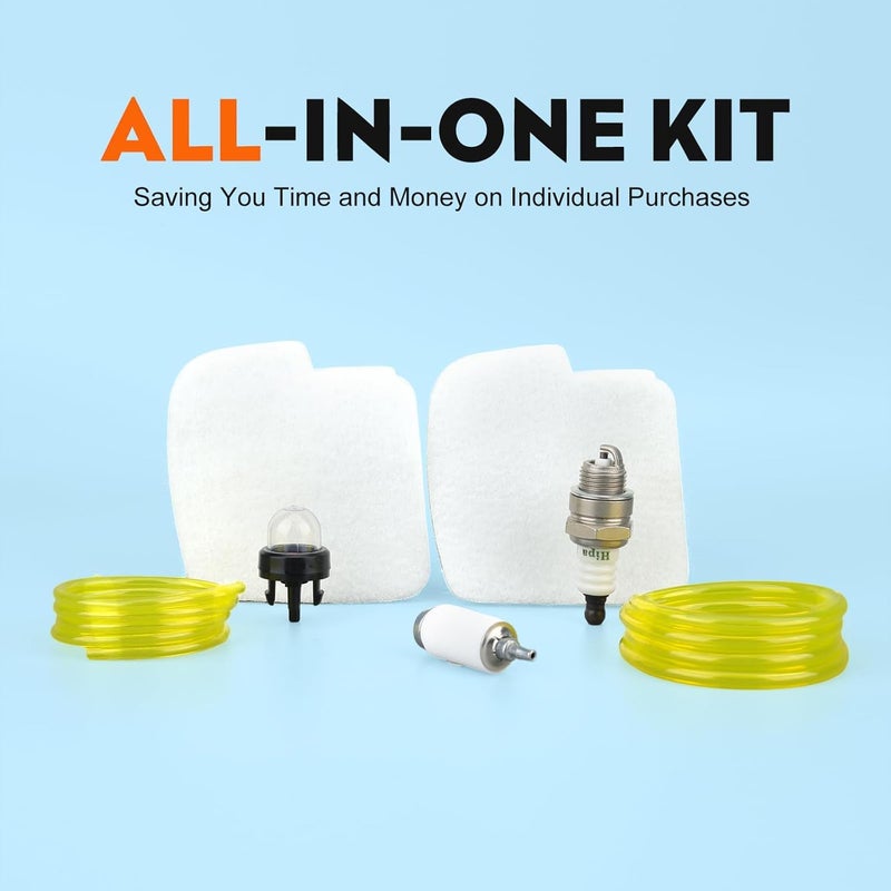 Hipa PR4218 530057869 Air Filter Kit for Poulan 42cc PP4218AVX PP3516AVX 4218A 4218AVX P3818AV P4018AV PP3816AV PP4218AV Poulan Pro 42cc Chainsaw with Fuel Line Fuel Filter Spark Plug Primer Bulb - Image 3